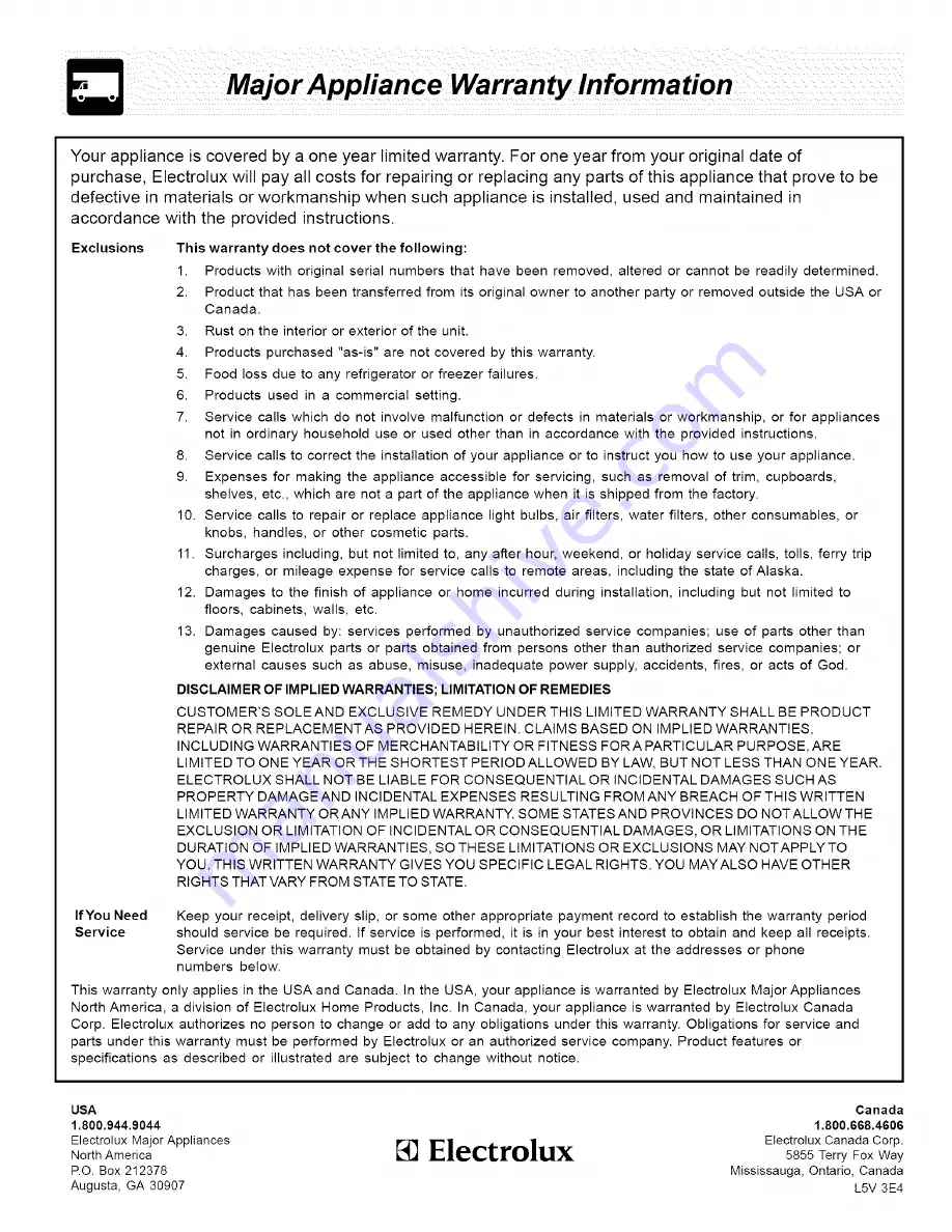 Frigidaire CGLEF379DBF Use & Care Manual Download Page 24