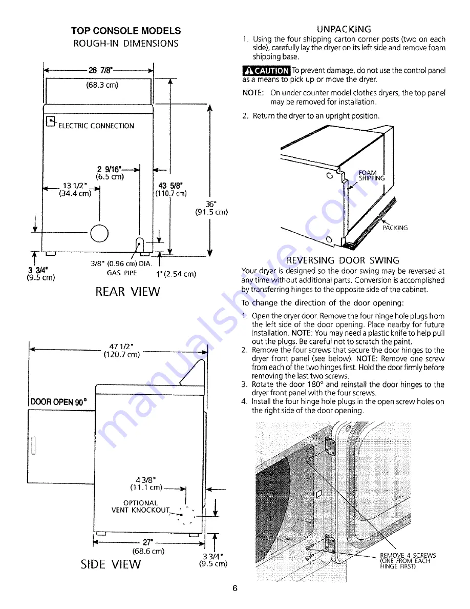 Frigidaire CGR3600AS2 Скачать руководство пользователя страница 6