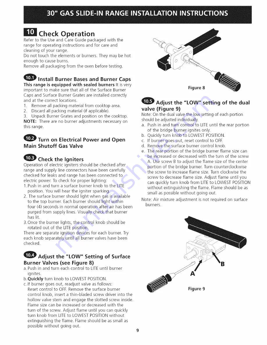 Frigidaire CPGS3085KF7 Installation Instructions Manual Download Page 9