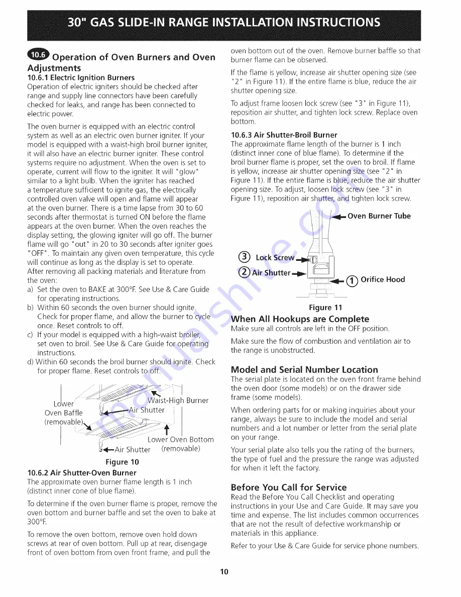 Frigidaire CPGS3085KF7 Installation Instructions Manual Download Page 10