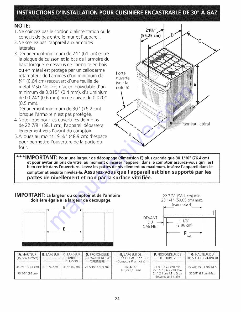 Frigidaire CPGS3085KF7 Installation Instructions Manual Download Page 24