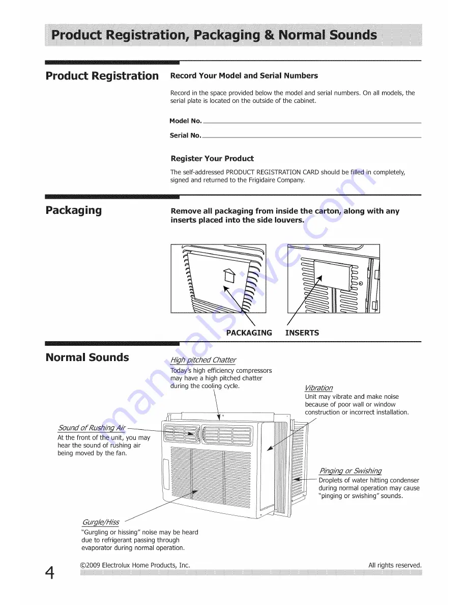 Frigidaire CRA102BT110 Скачать руководство пользователя страница 4