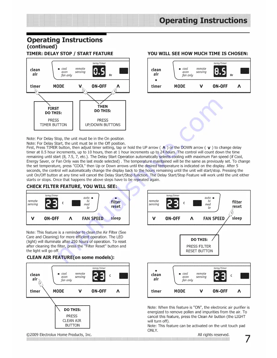 Frigidaire CRA103BT10 Скачать руководство пользователя страница 7