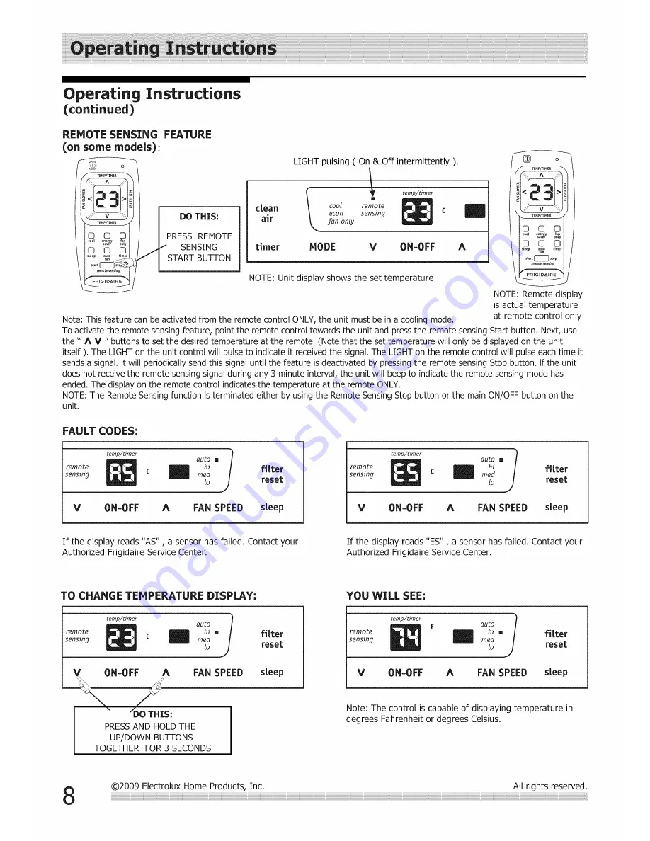 Frigidaire CRA103BT10 Скачать руководство пользователя страница 8