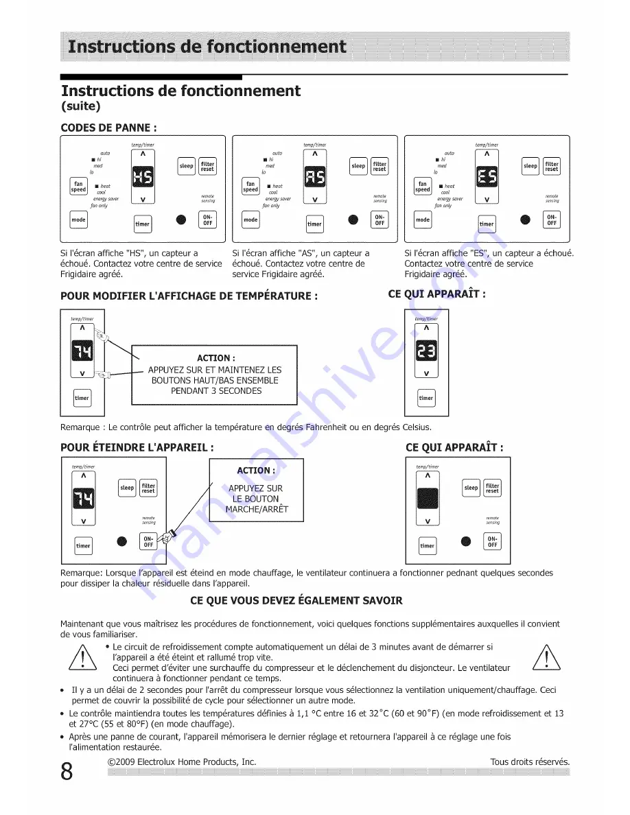 Frigidaire ELECTRONIC CONTROL AIR CONDITIONER Скачать руководство пользователя страница 19