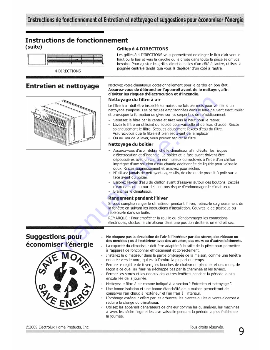 Frigidaire ELECTRONIC CONTROL AIR CONDITIONER Скачать руководство пользователя страница 20