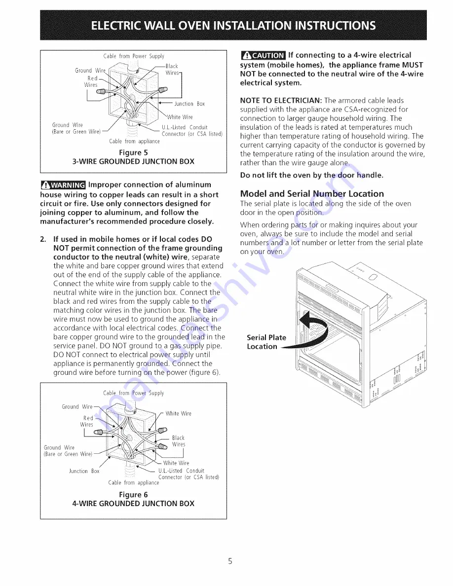 Frigidaire F Installation Instructions Manual Download Page 5