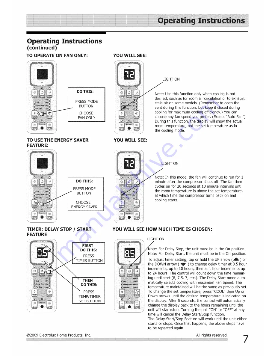 Frigidaire FAA055T7A10 Скачать руководство пользователя страница 7