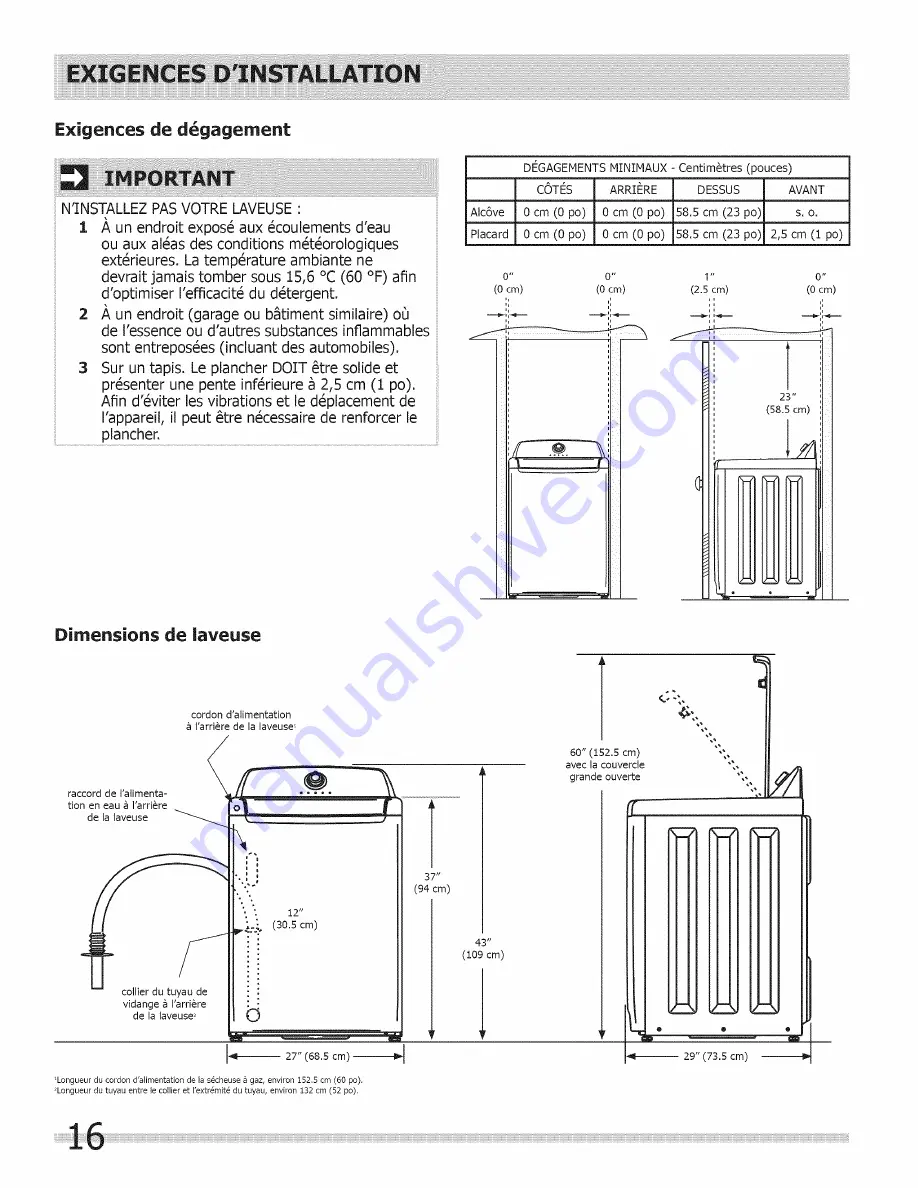 Frigidaire FAHE1011MW0 Installation Manual Download Page 16