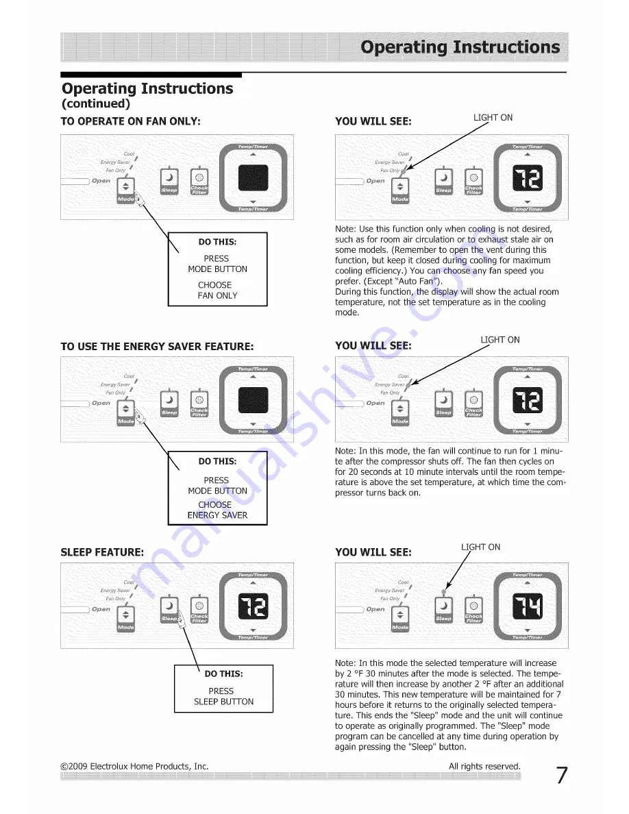 Frigidaire FAK085T7V10 Use & Care Manual Download Page 7