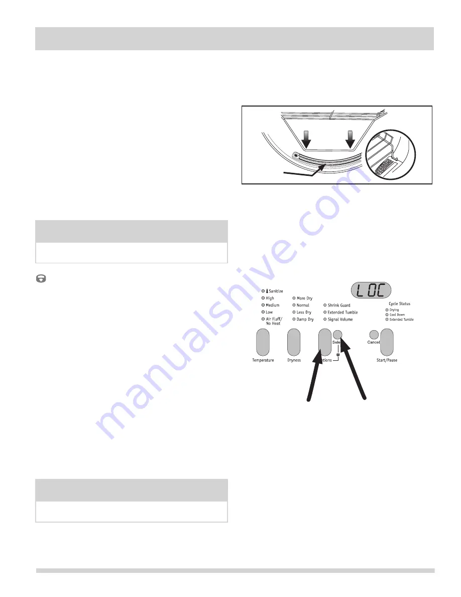 Frigidaire FAQE7077KB - 7.0 CF Chrome TRIM Drum 7 Cycles Use And Care Manual Download Page 11