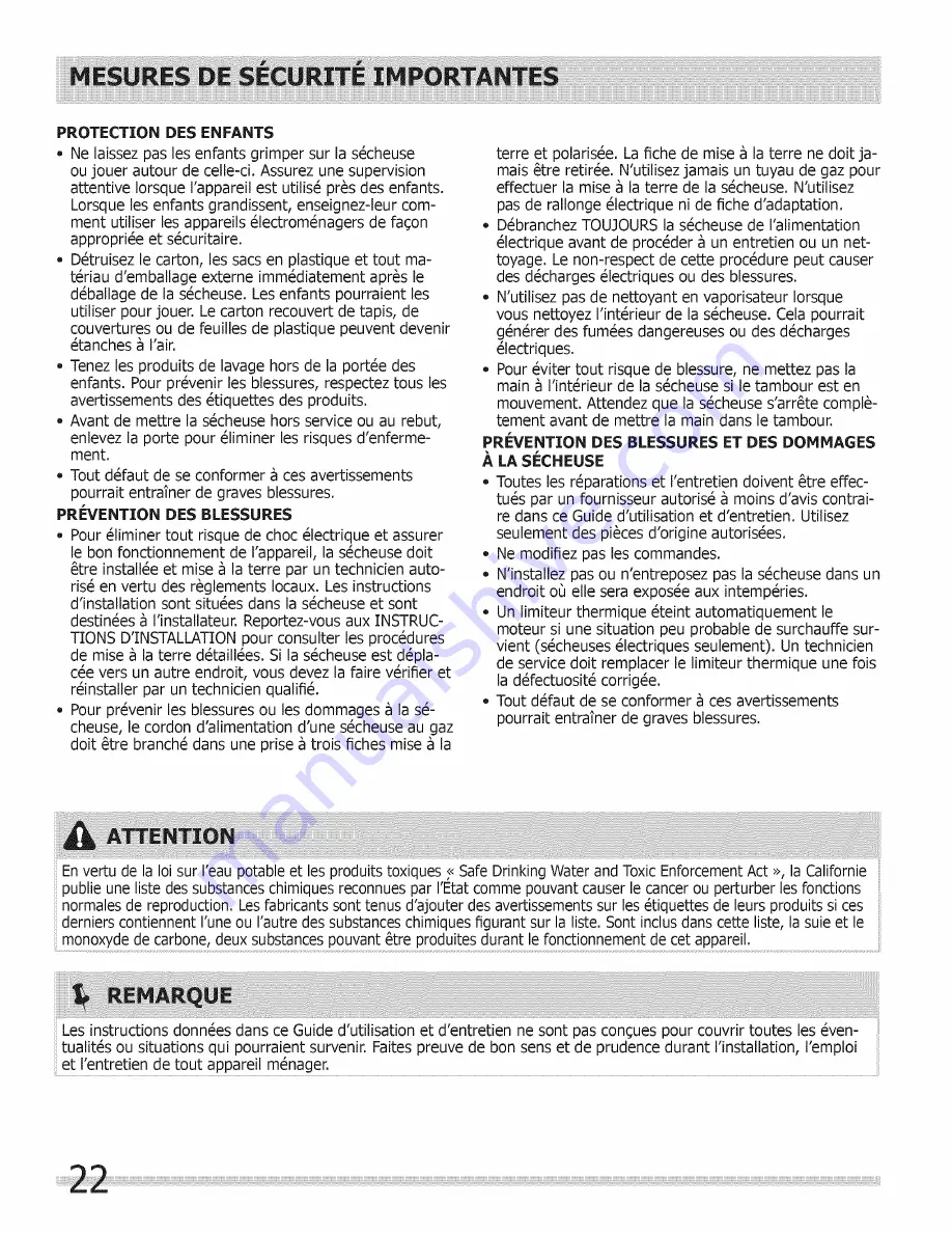 Frigidaire FAQG7017KA0 Use & Care Manual Download Page 22