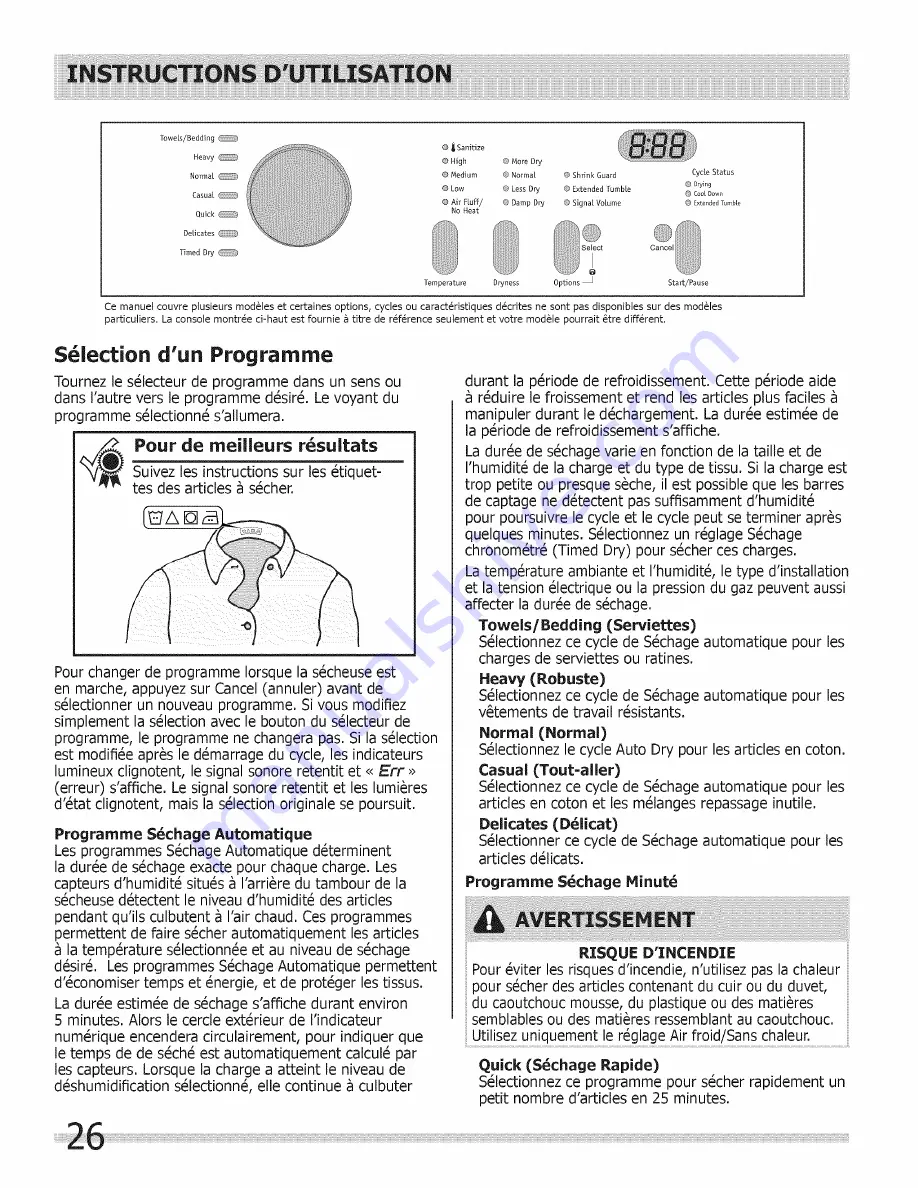 Frigidaire FAQG7017KA0 Use & Care Manual Download Page 26