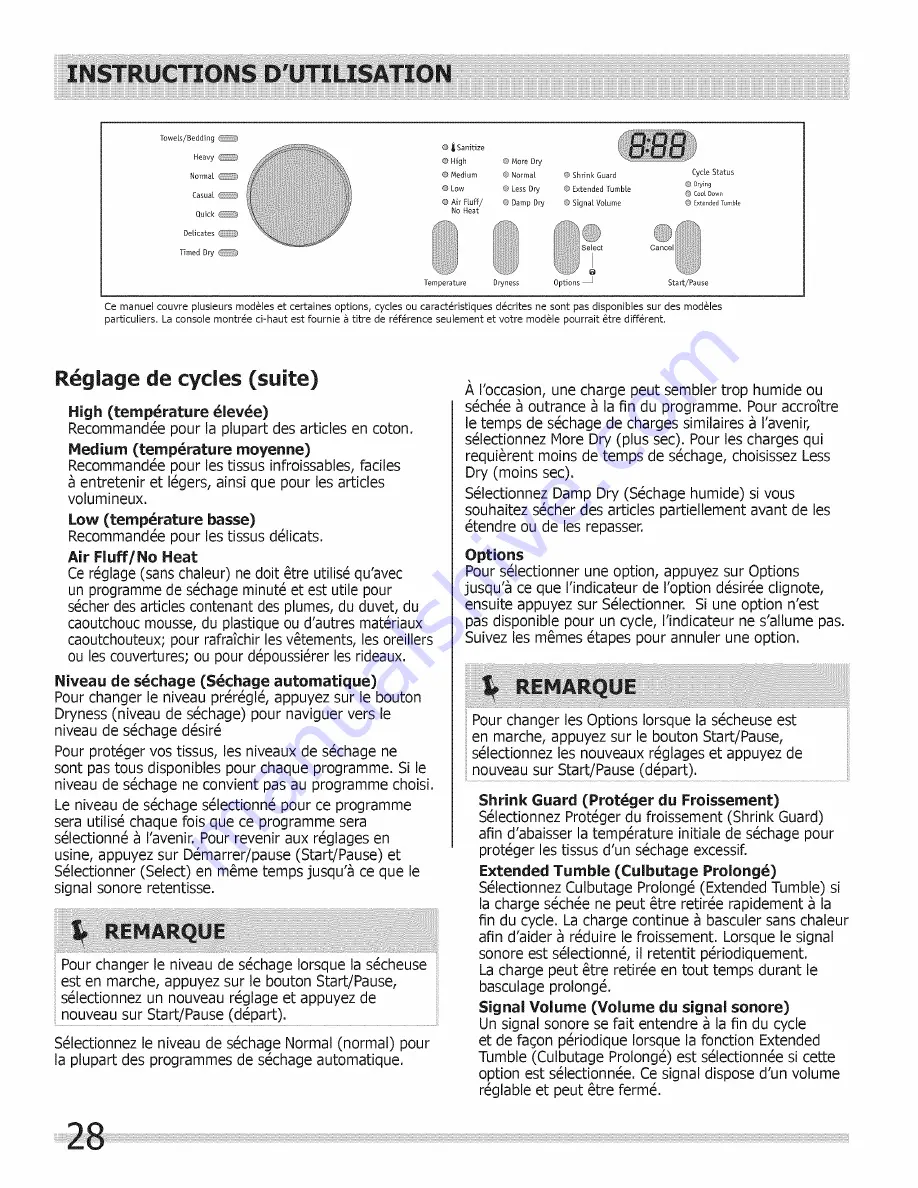 Frigidaire FAQG7017KA0 Use & Care Manual Download Page 28