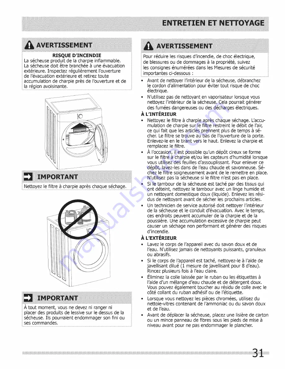 Frigidaire FAQG7017KA0 Use & Care Manual Download Page 31