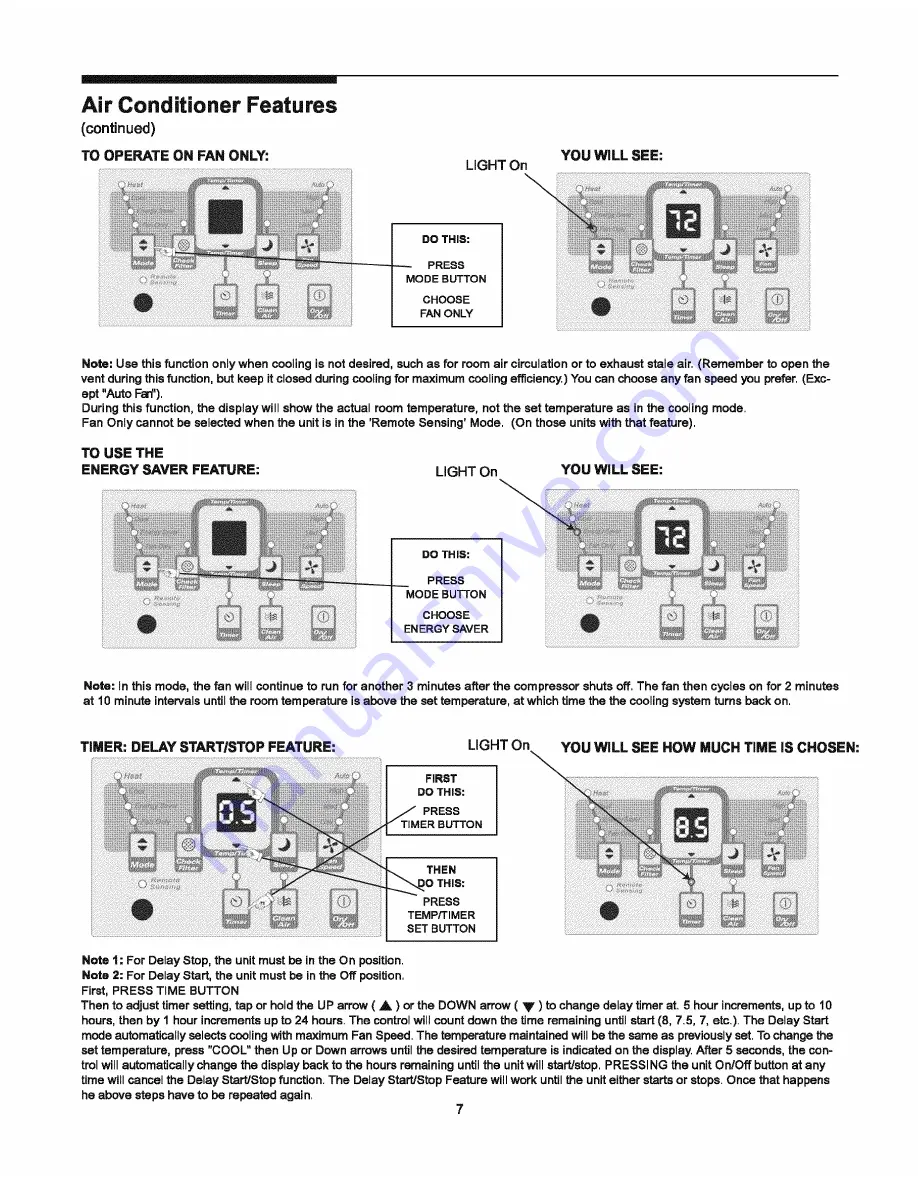 Frigidaire FAZ08HS1A11 Use & Care Manual Download Page 7