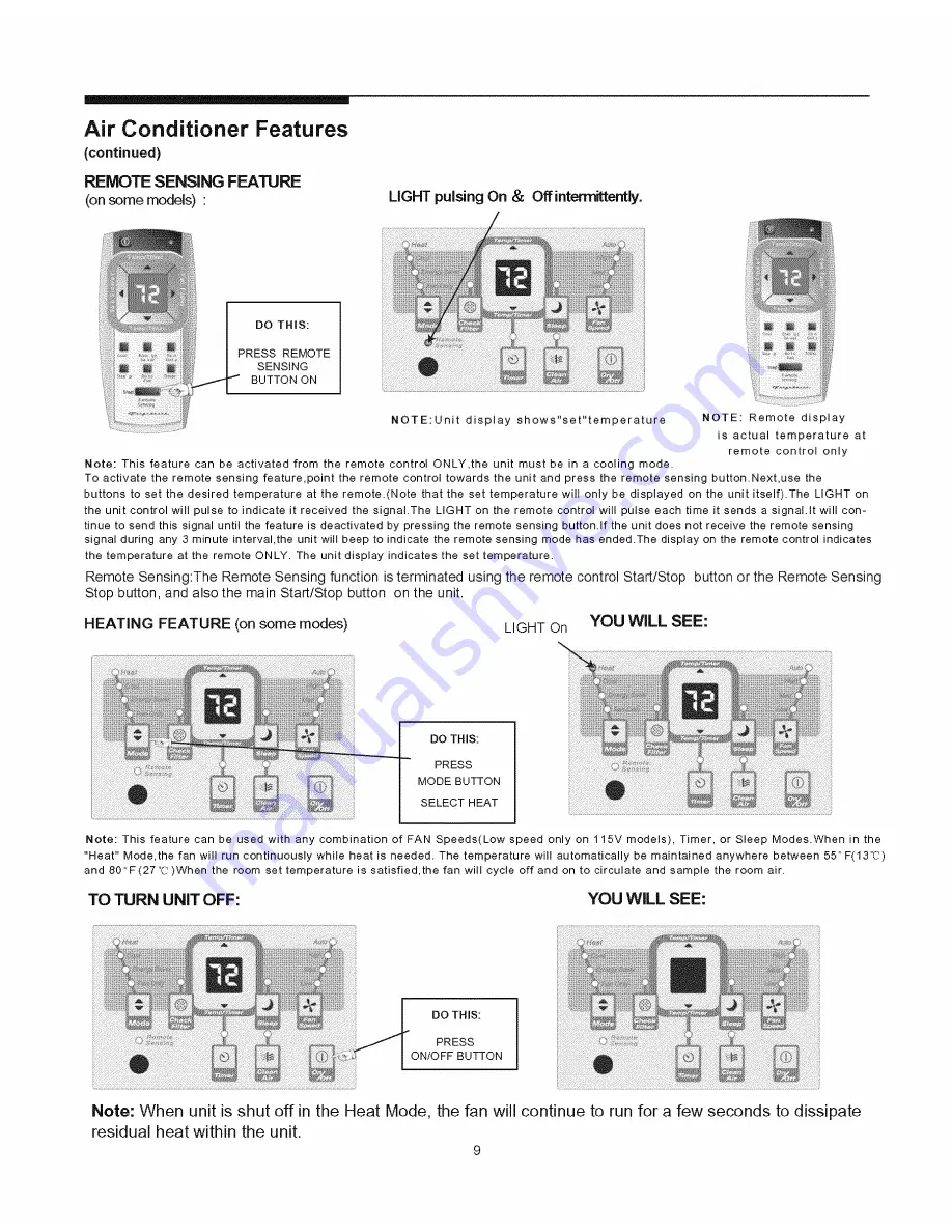 Frigidaire FAZ08HS1A11 Use & Care Manual Download Page 9