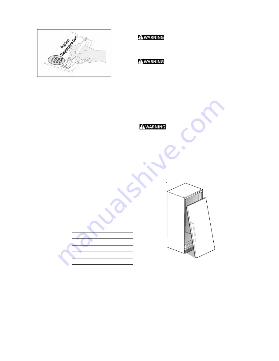 Frigidaire FCFS201LFB - 19.5 cu. Ft. Food Service Grade Freezer Instructions Manual Download Page 2