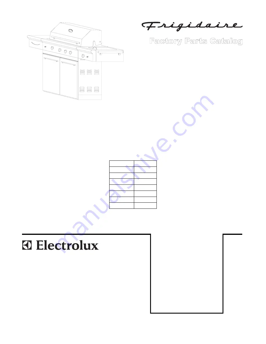 Frigidaire FD27NK Factory Parts Catalog Download Page 1