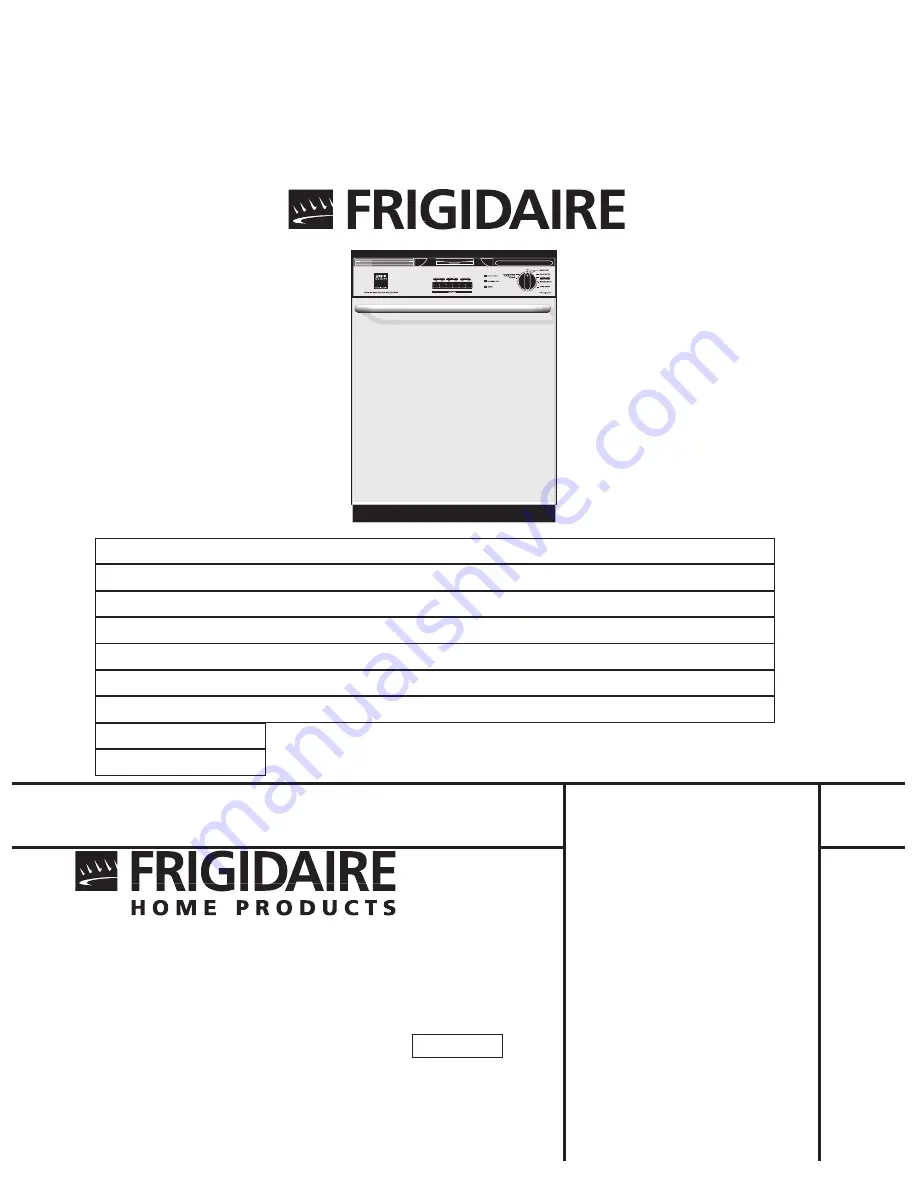 Frigidaire FDB679GF Factory Parts Catalog Download Page 1