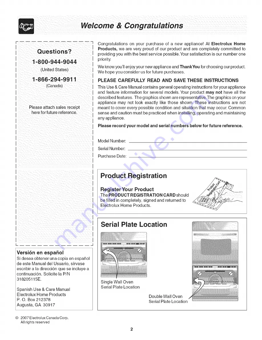 Frigidaire FEB27S5DBF Скачать руководство пользователя страница 2