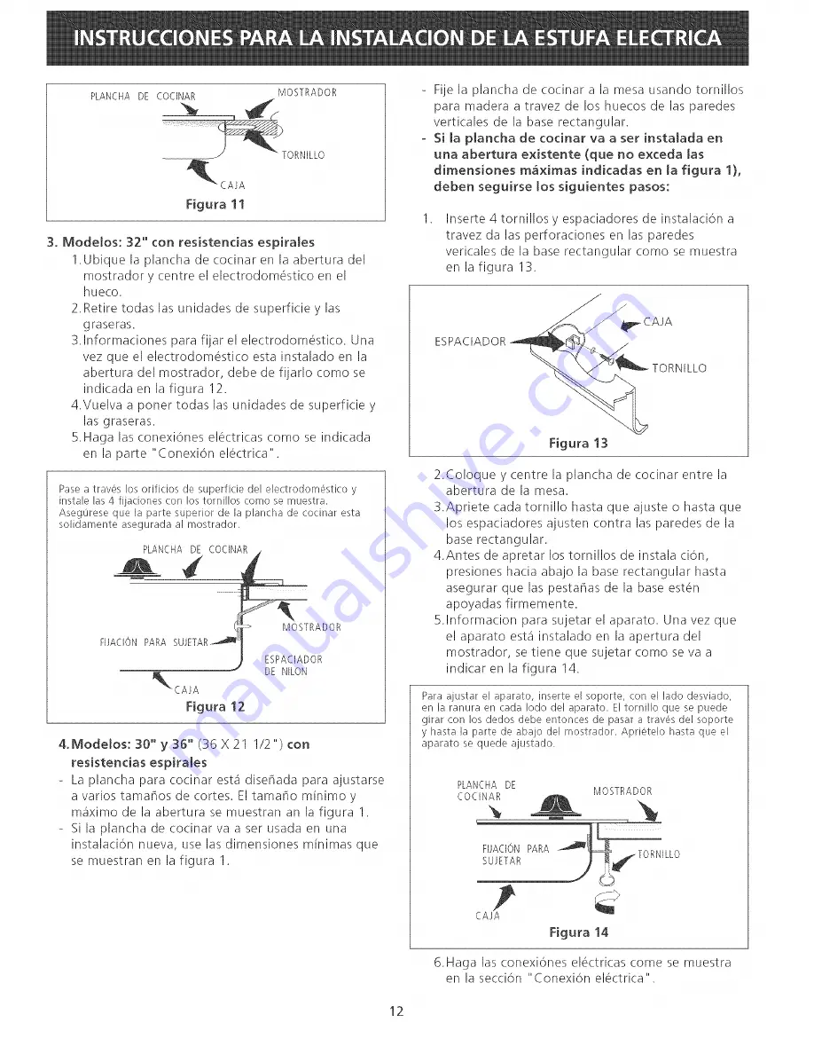 Frigidaire FEC30C4ABE Installation Instructions Manual Download Page 12