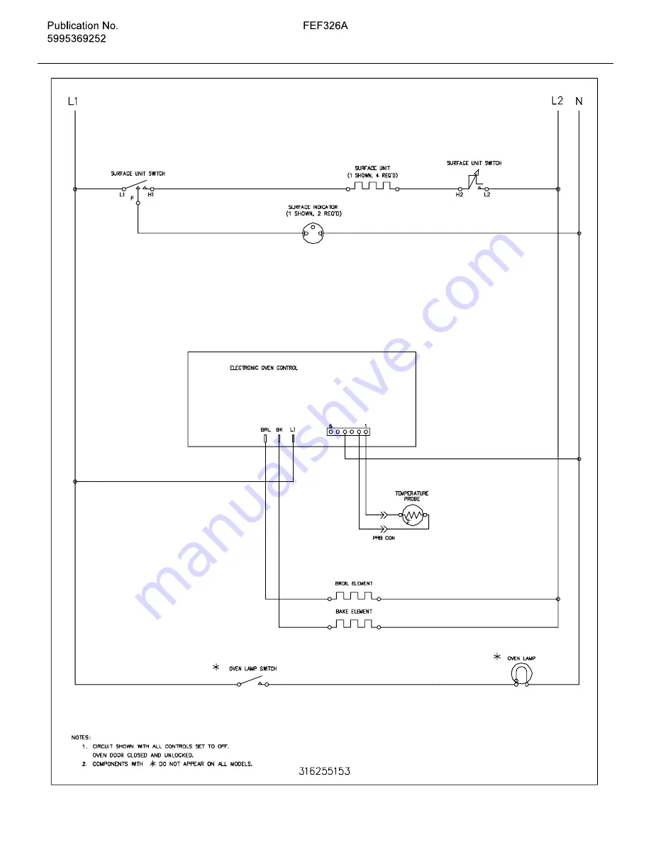 Frigidaire FEF326AWB Factory Parts Catalog Download Page 12