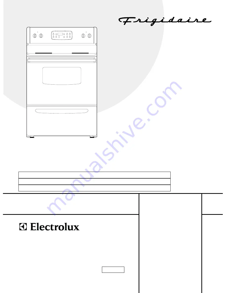 Frigidaire FEF352A Factory Parts Catalog Download Page 1