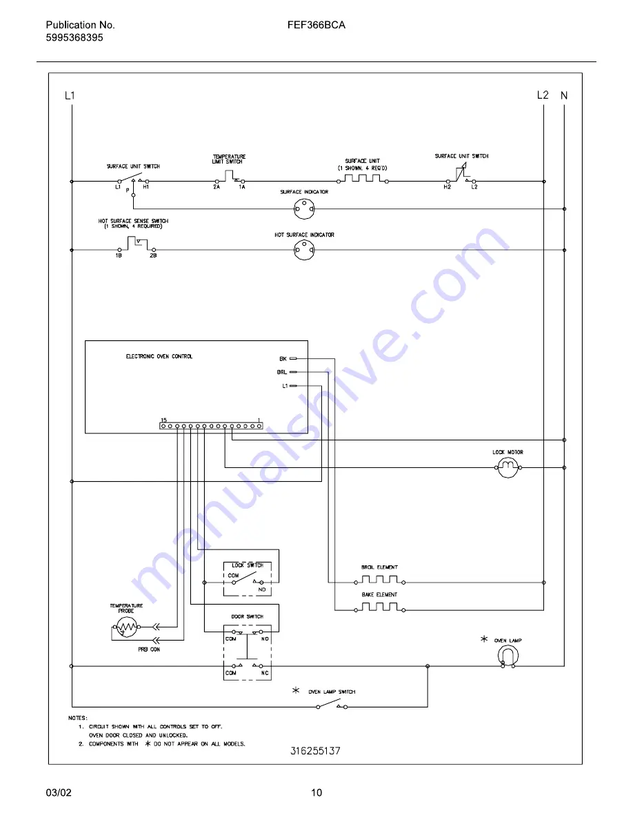 Frigidaire FEF366B Factory Parts Catalog Download Page 10