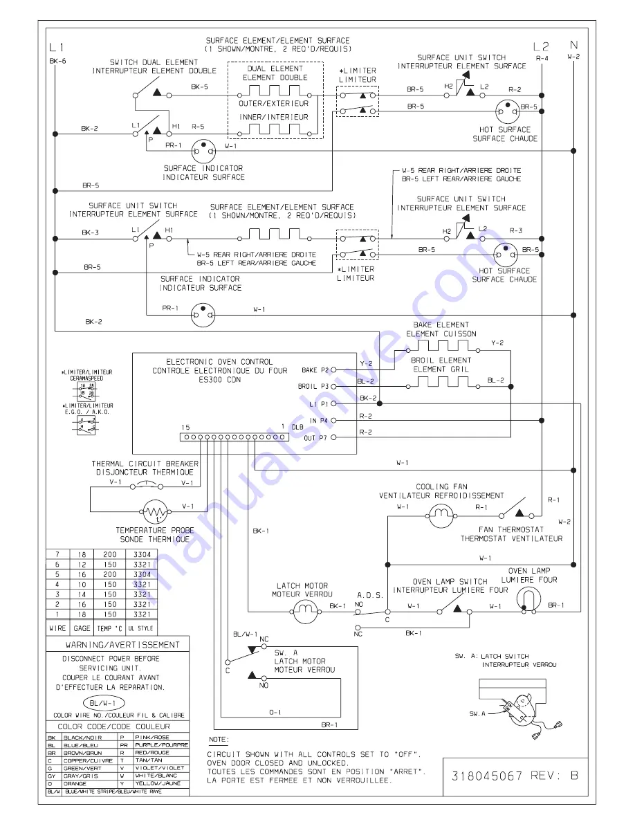 Frigidaire FES367ASH Wiring Diagram Download Page 1