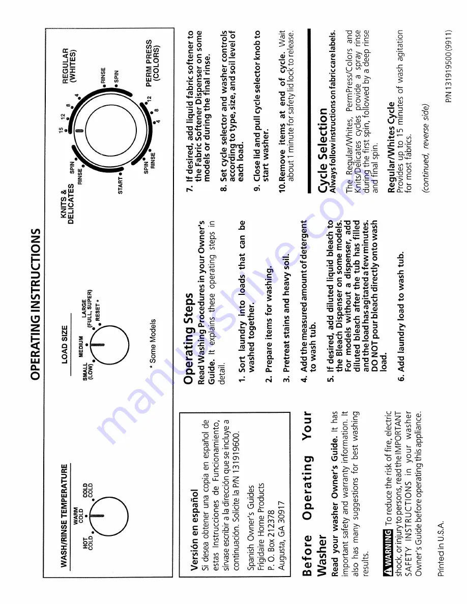 Frigidaire FEX831CS0 Скачать руководство пользователя страница 1