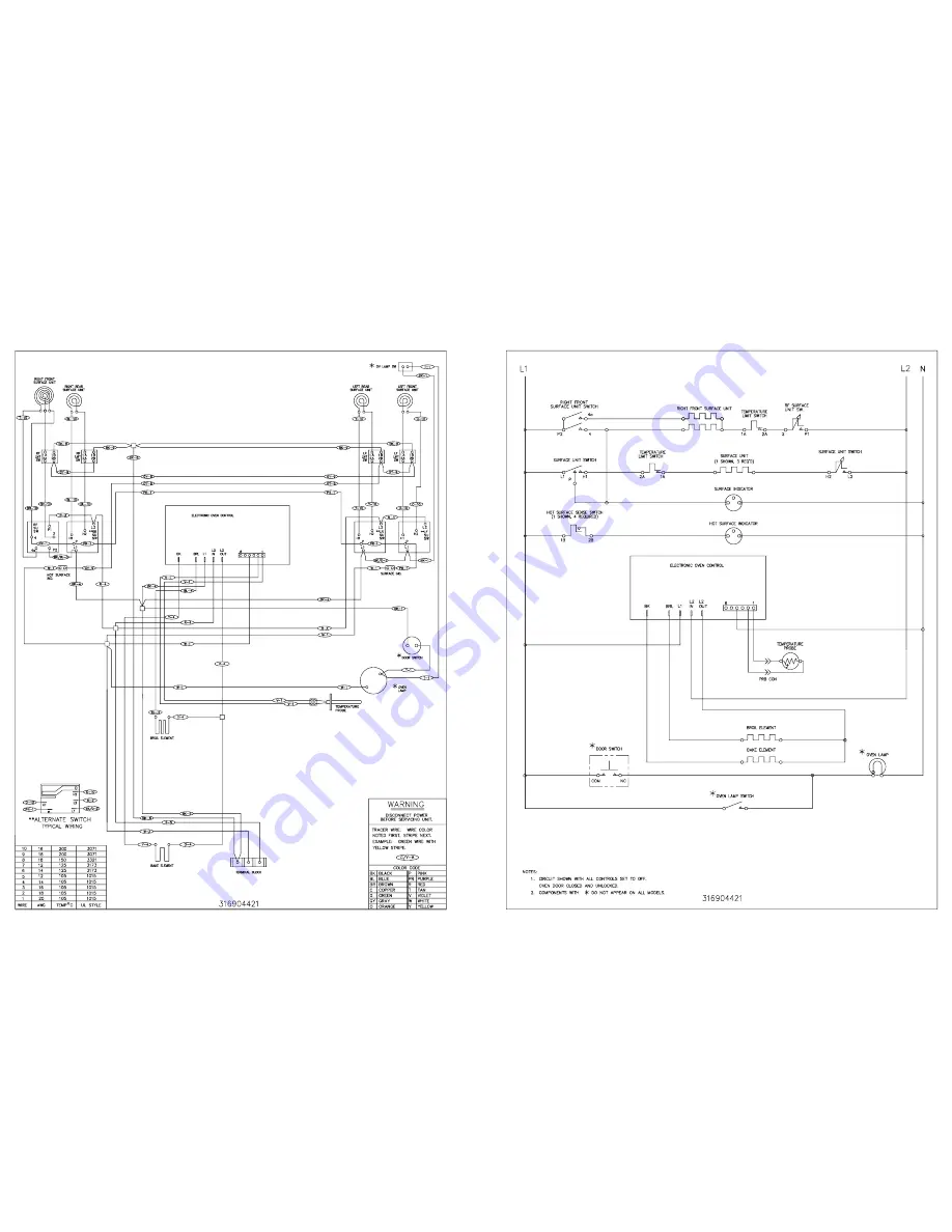 Frigidaire FFEF3013L W FFEF3013L B Service Data Sheet Download Page 2