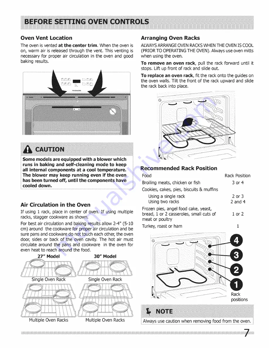 Frigidaire FFEW2725LBA Use & Care Manual Download Page 7