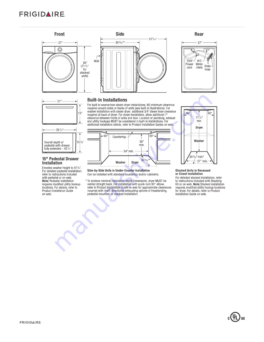 Frigidaire FFFW5000QW Скачать руководство пользователя страница 3