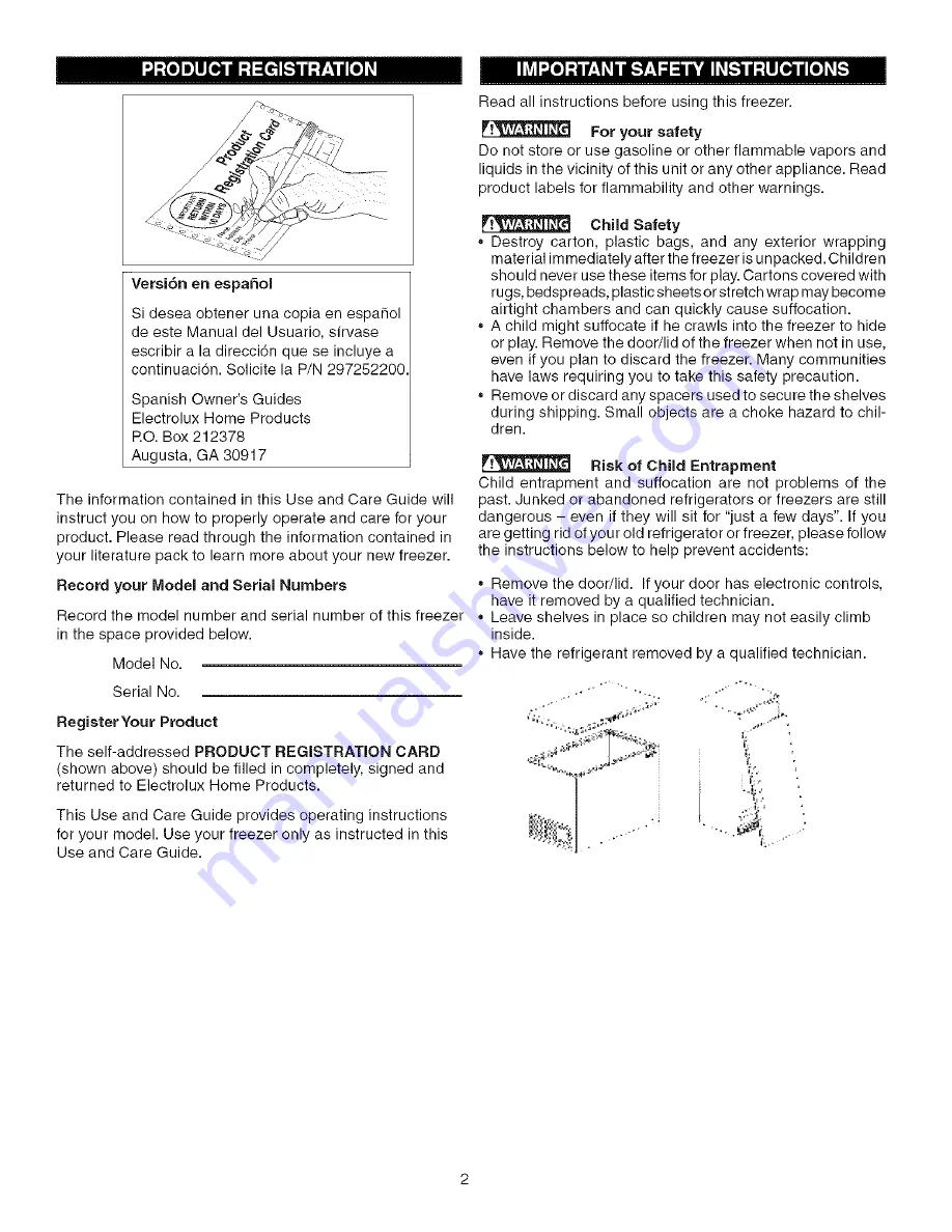 Frigidaire FFH17F7HWA Use & Care Manual Download Page 2