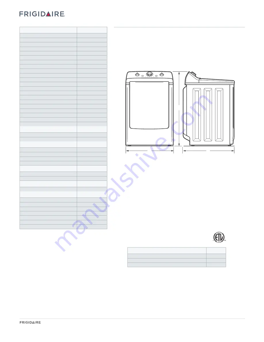 Frigidaire FFRE1001PW Features Download Page 2