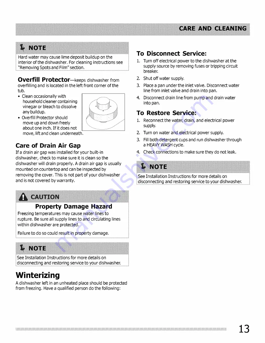 Frigidaire FGBD2438PB0A Use & Care Manual Download Page 13