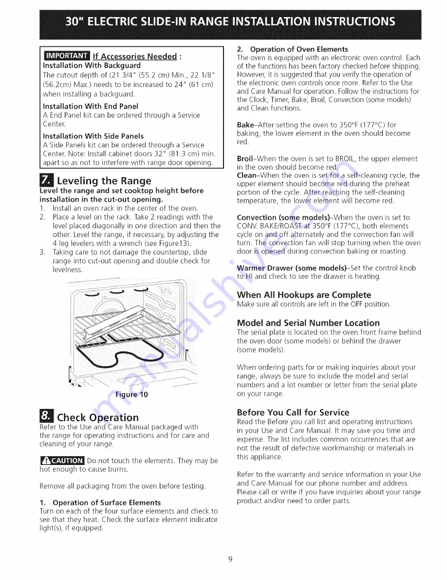 Frigidaire FGES3045KFF Installation Instructions Manual Download Page 9