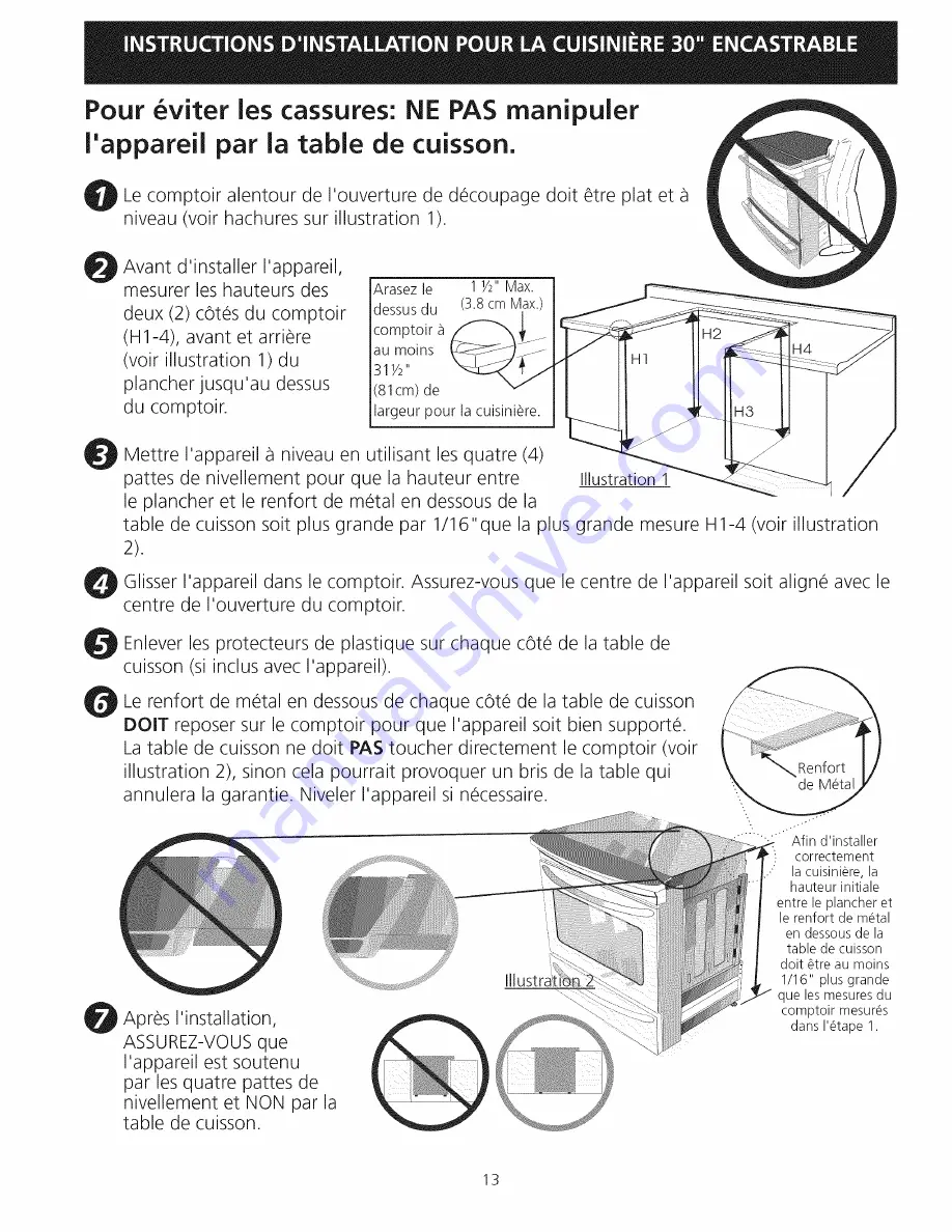 Frigidaire FGES3045KFF Installation Instructions Manual Download Page 13