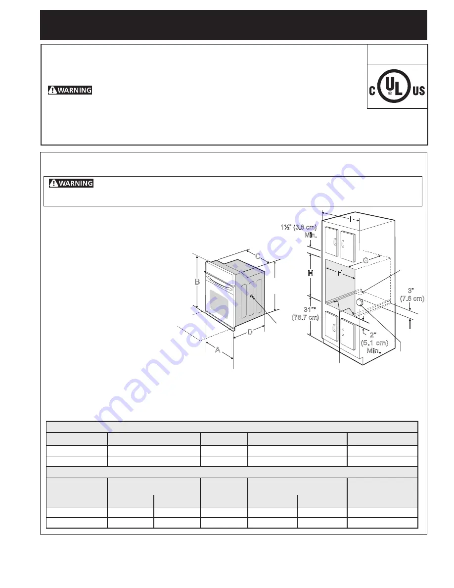 Frigidaire FGET3066UD Installation Instructions Manual Download Page 1