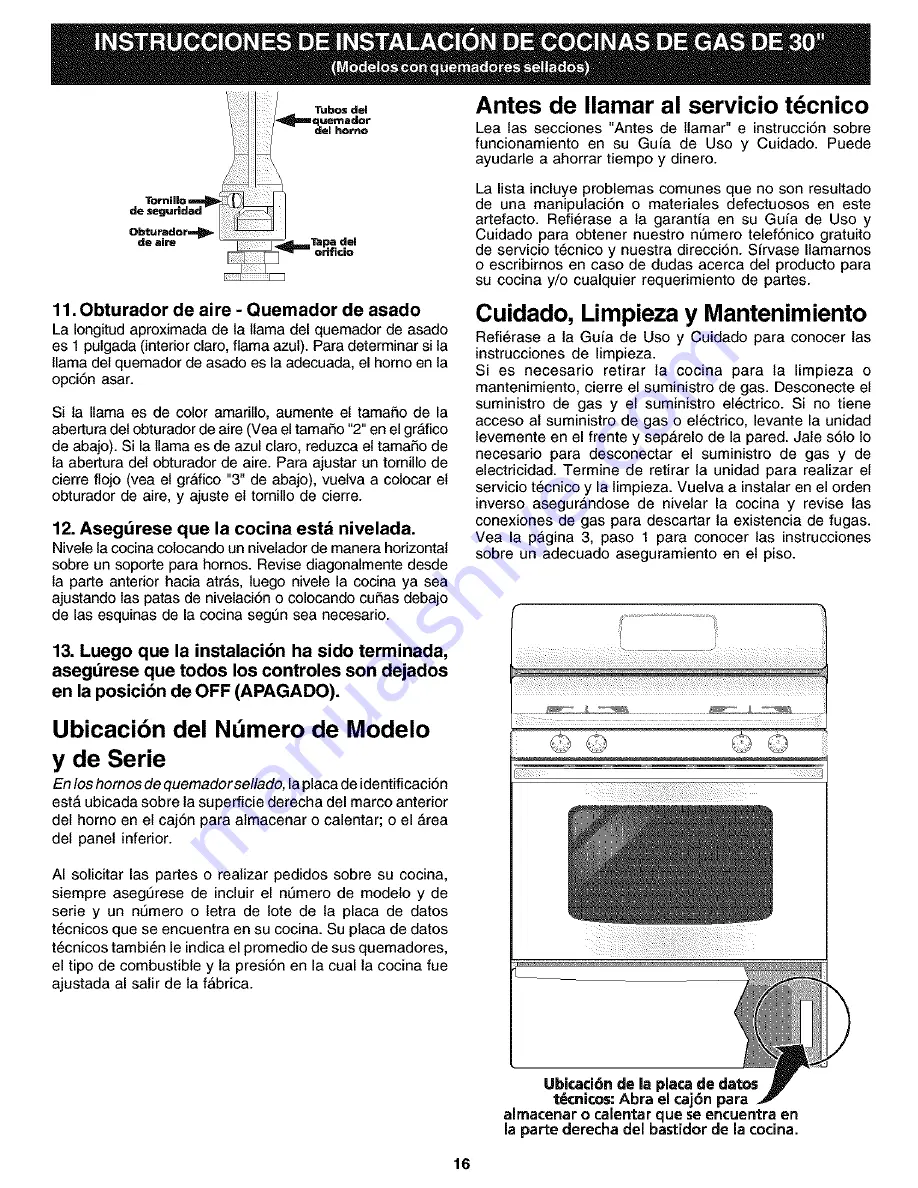 Frigidaire FGF326ASE Скачать руководство пользователя страница 16