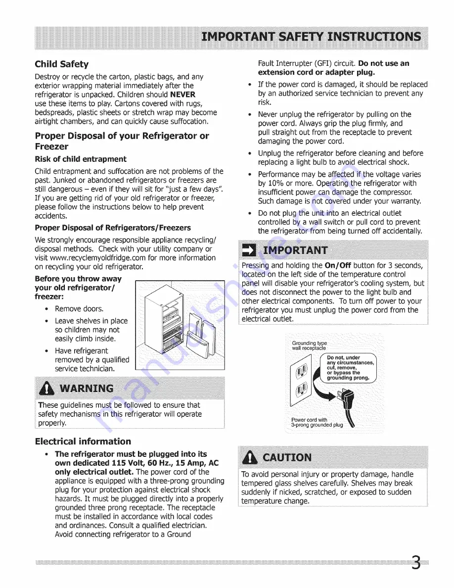 Frigidaire FGHN2844LE1 Use & Care Manual Download Page 3