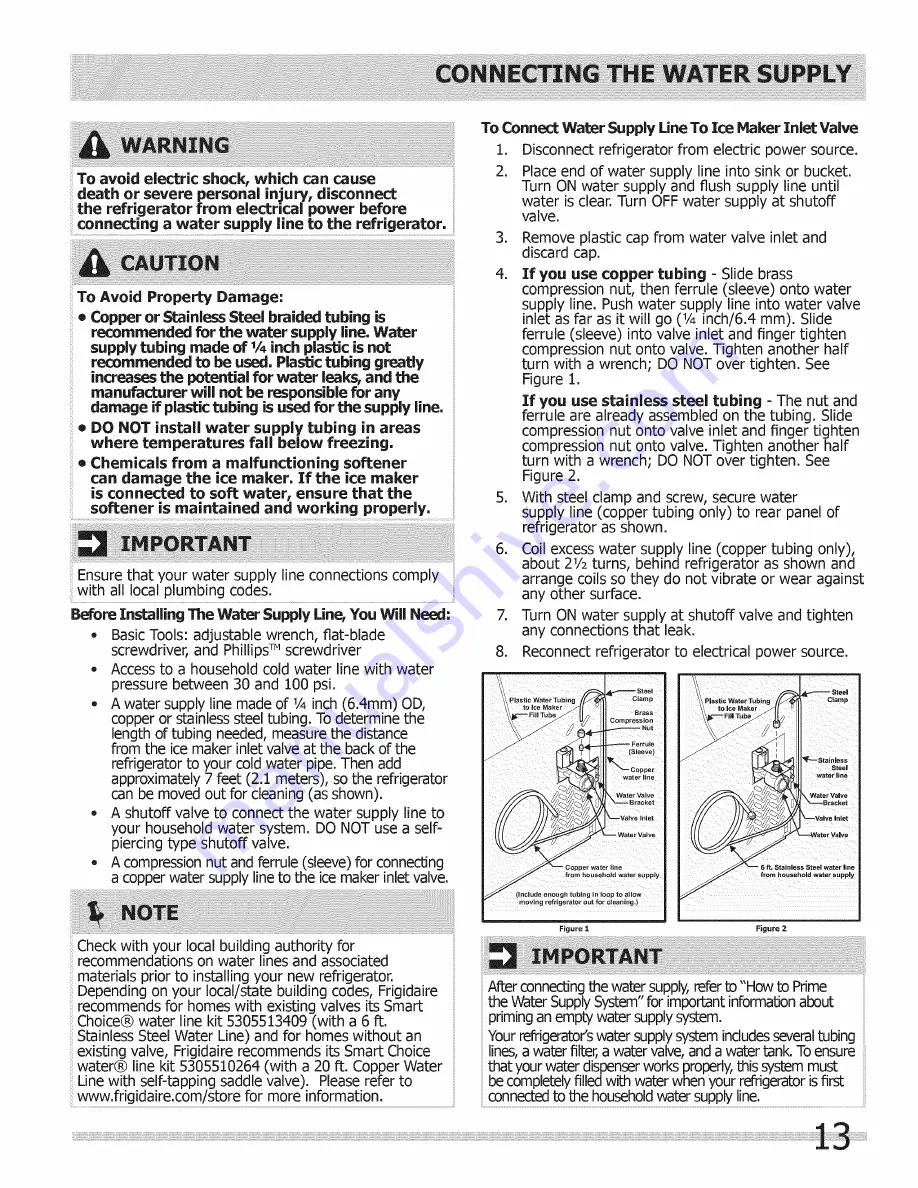 Frigidaire FGHN2844LE1 Use & Care Manual Download Page 13