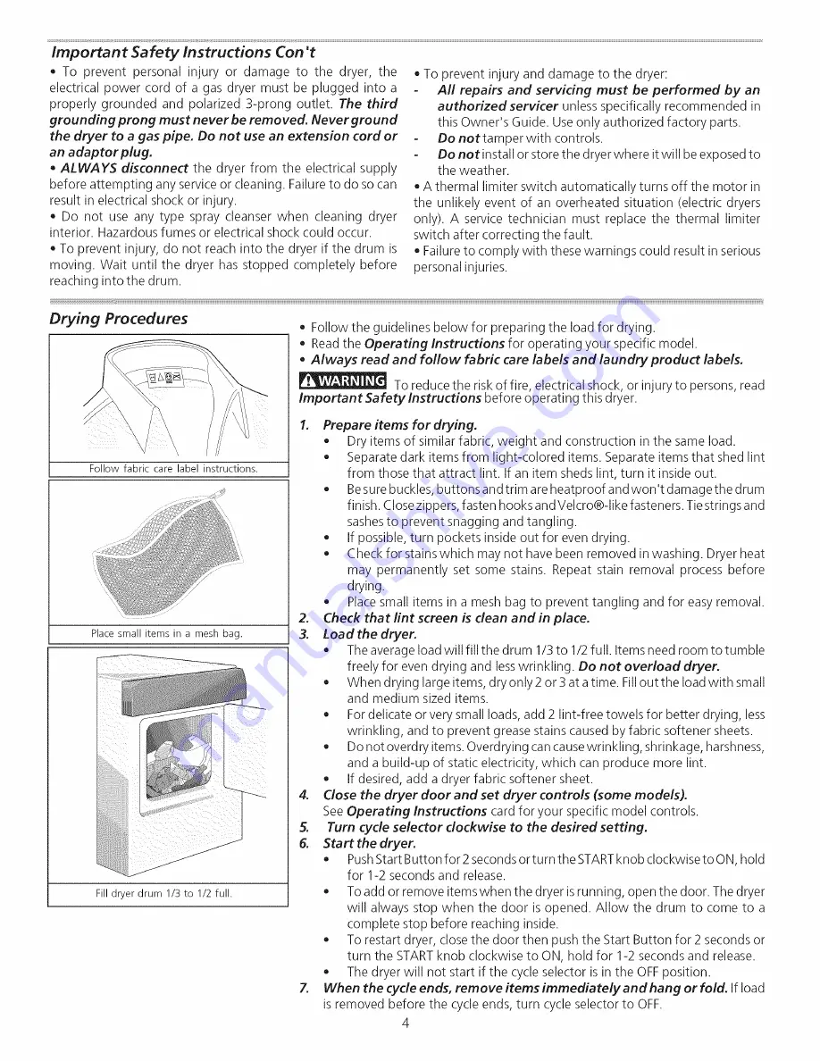 Frigidaire FGQ332ES2 Use & Care Manual Download Page 4