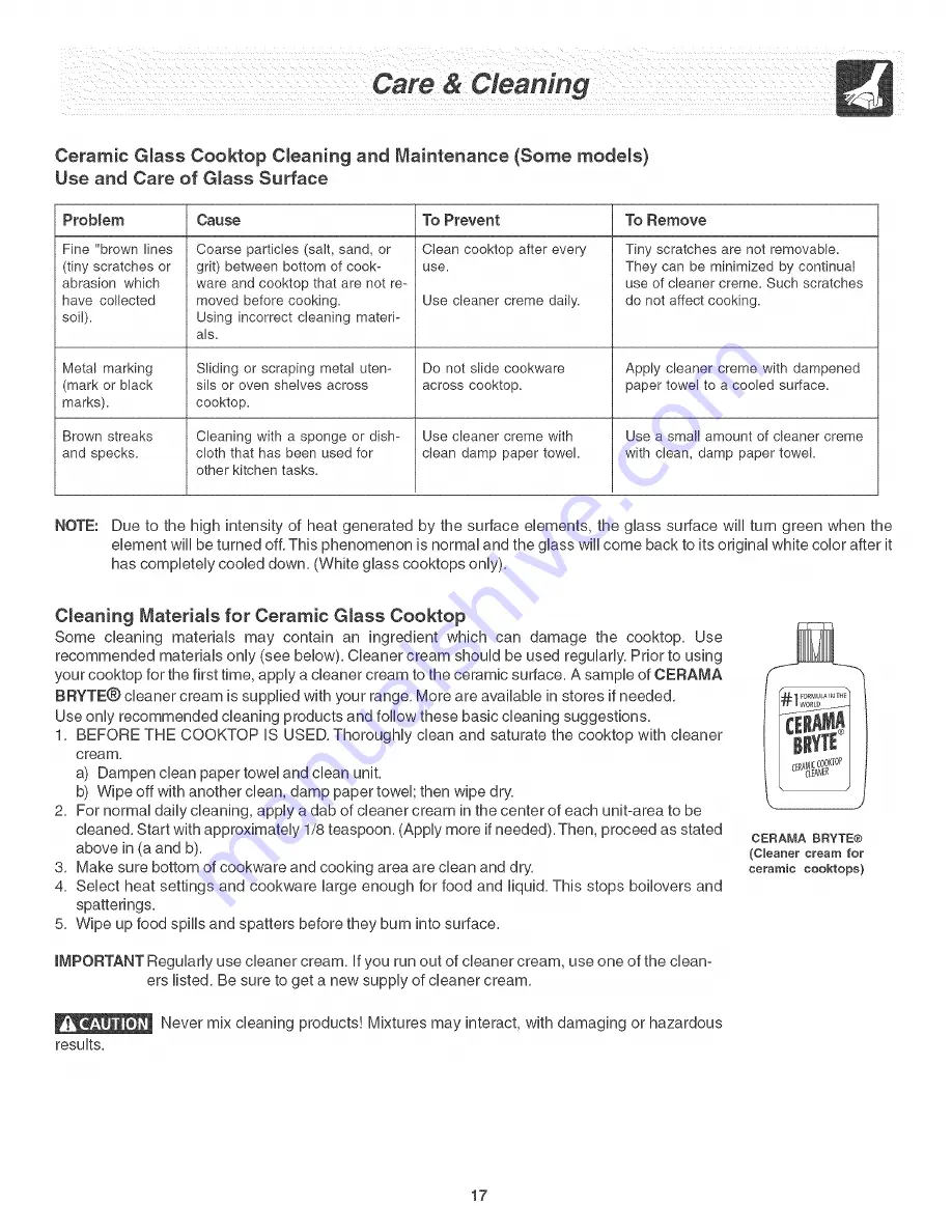 Frigidaire FGS367DBA Use & Care Manual Download Page 17