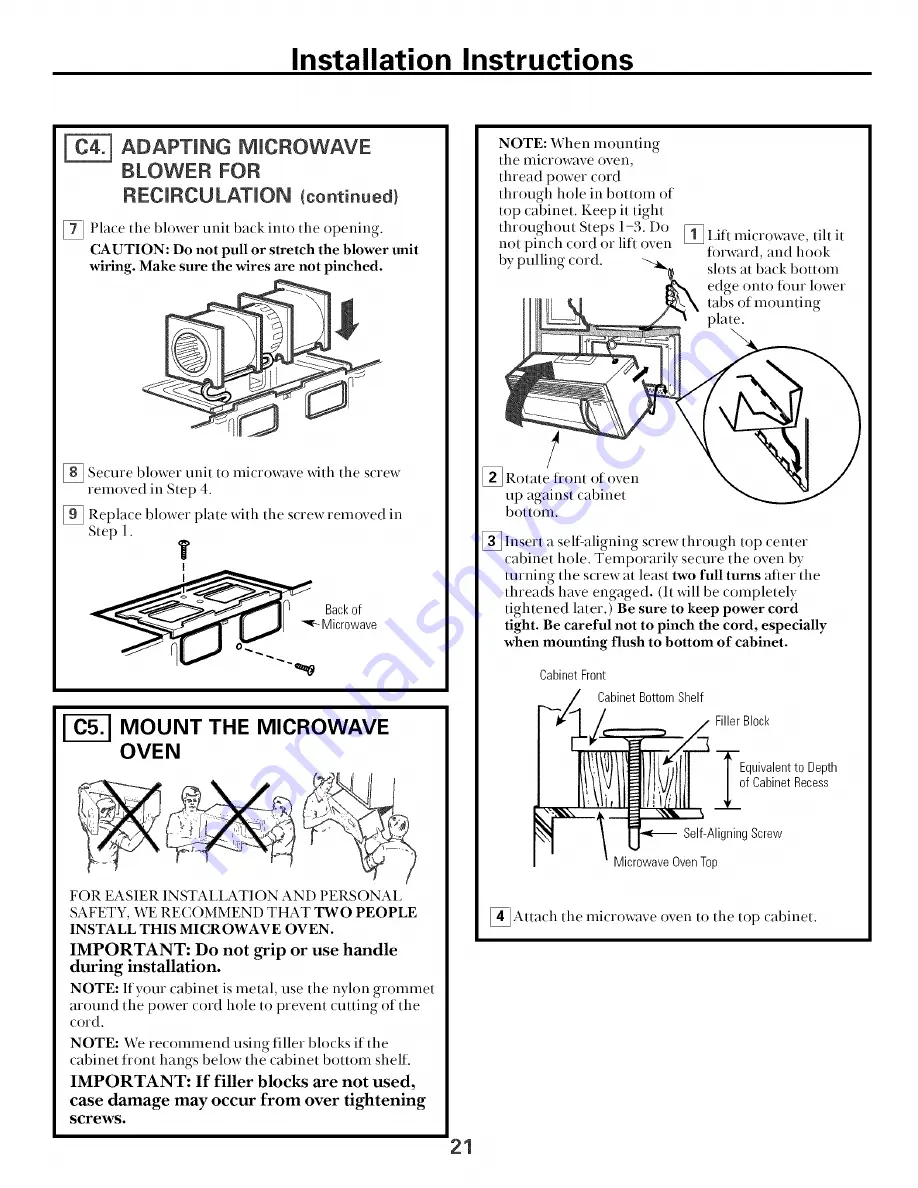 Frigidaire FMV145KB2 Installation Instructions Manual Download Page 21