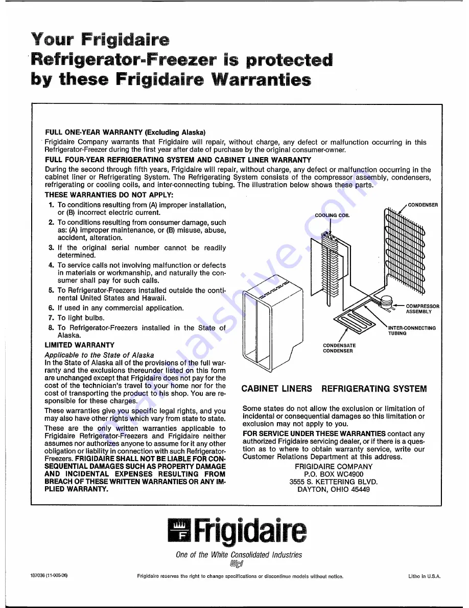 Frigidaire FPE-22VWA Use And Care Manual Download Page 12