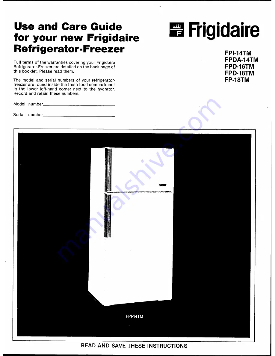 Frigidaire FPI-14TM Скачать руководство пользователя страница 1