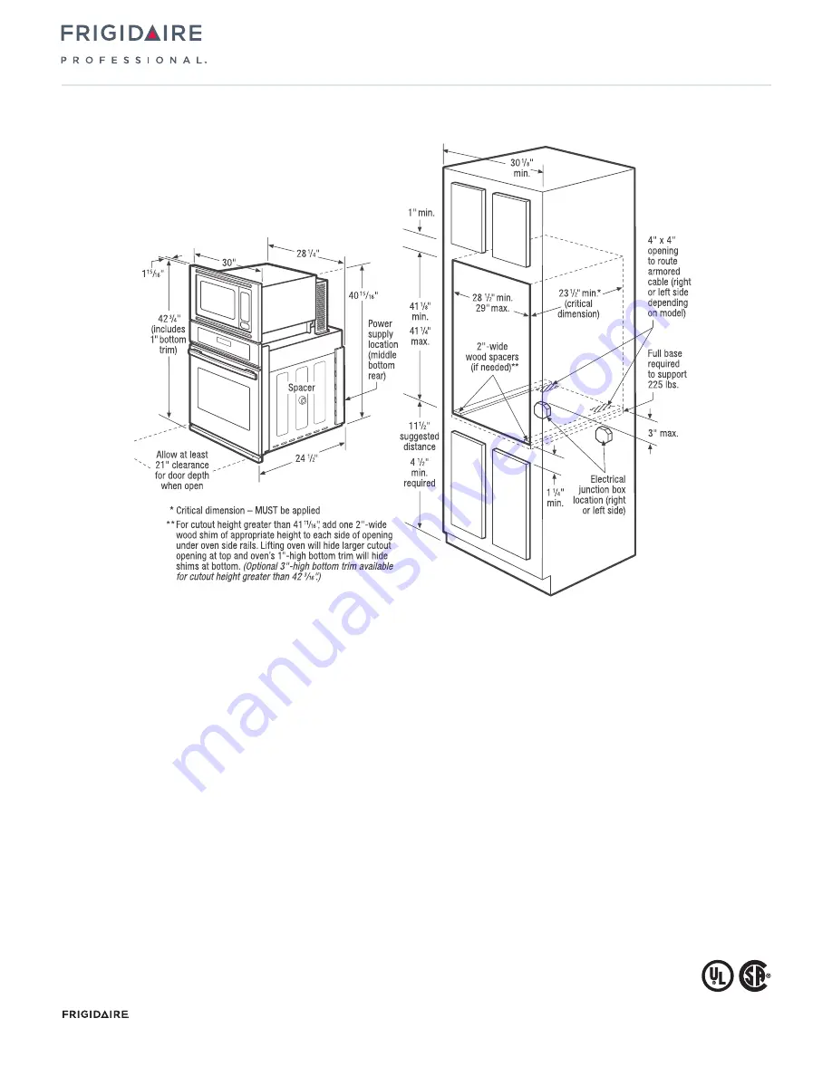 Frigidaire FPMC3085PF Installation Manuallines Download Page 3