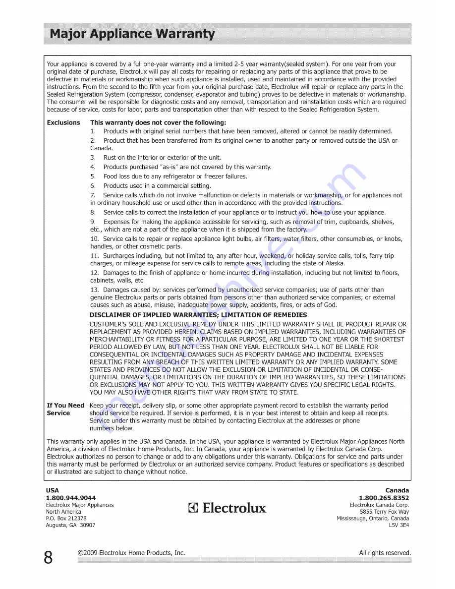 Frigidaire FRA102BT10 Use & Care Manual Download Page 8